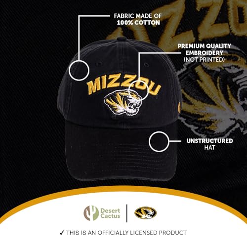 Gorra de béisbol bordada University of Missouri negra miniatura 4