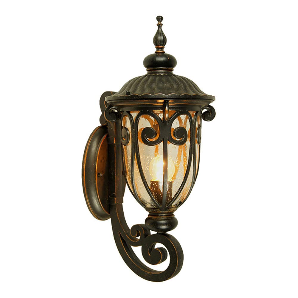 OZBMA E26 Outdoor Wall Lamp Antique Garden Waterproof Ip65 Exterior Vintage Lantern Sconces Traditional Die-Aluminum Light E27 Lighting Fixture/a/12.2In (A)