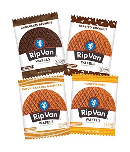 Image of Rip Van Wafels Variety Pack Stroopwafels Healthy Snacks Non GMO Snack Keto Friendly Office Snacks Low Sugar Low Calorie Snack 48 Count Packaging May Vary