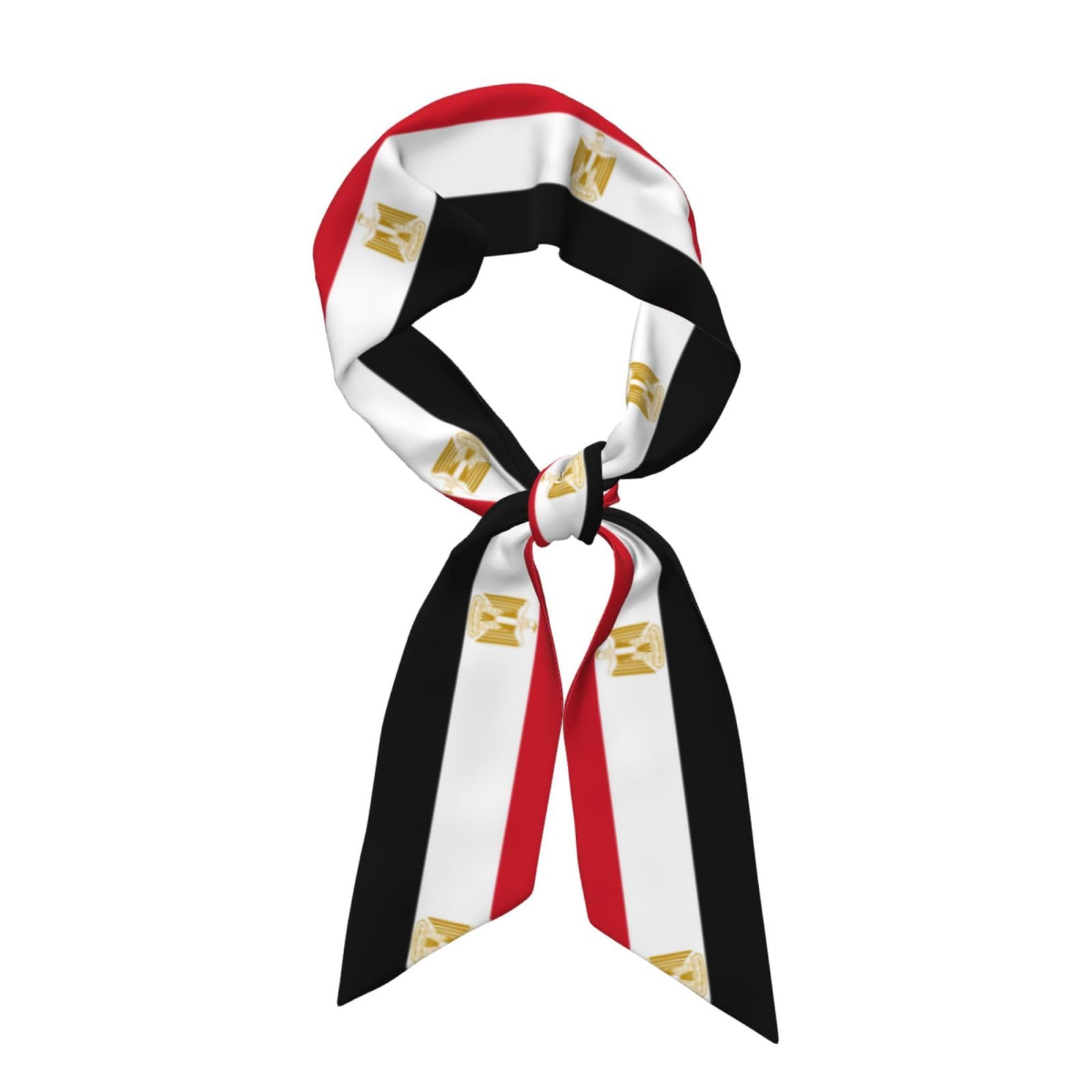 Wzywhj Women's Black Egyptian Flag Prints Silk Scarf For 46.9 * 3.1 In Headband