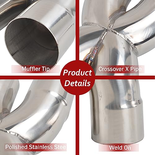 Universal 3-Inch T304 Stainless Steel Exhaust X-Pipe - Image 5