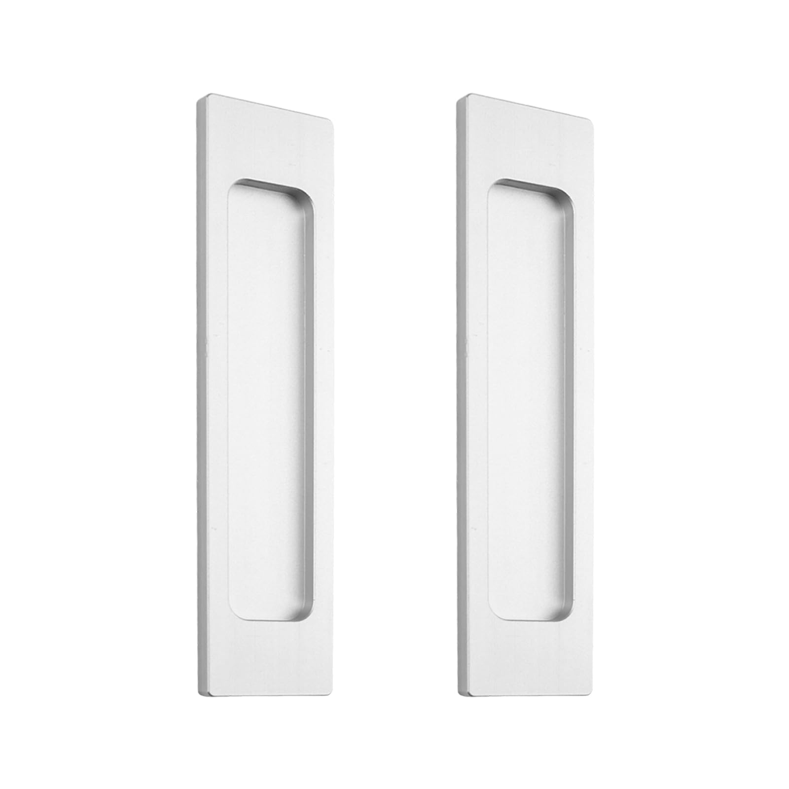 MOROBOR Self-Stick Rectangular Sliding Door Pulls, 2pcs 150mm Aluminum Alloy Flush Finger Pulls Recessed Pull Punch-Free Handle for Sliding Barn Closet Door/Matte Silver — image 1