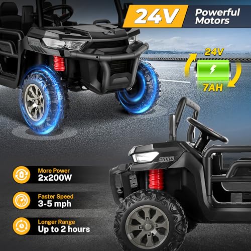 Hikole 24V Ride On Dump Truck For Kids With Remote Control, 2 Seater Ride On Utv With Dump Bed thumb #6
