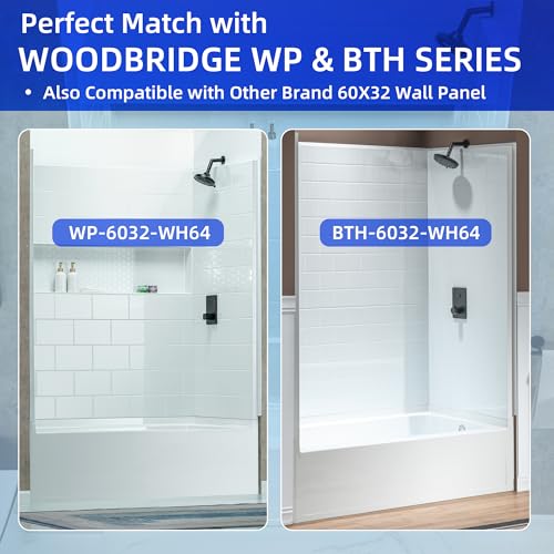 Image of WOODBRIDGE 60 inch x 32 inch Alcove Soaking Bathtub in white with Right-Hand Drain Hole - Tub Only (No Wall Panels)