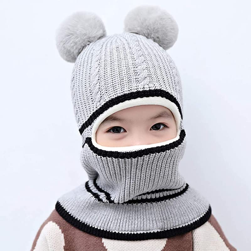 Image of Toddler Winter Hat Monkey Caps Baby Winter Hat, Fleece Lined Winter Hat Caps for Kids Winter Hat Scarf Earflap Hood Skull Caps (6 Months to 7 Years)