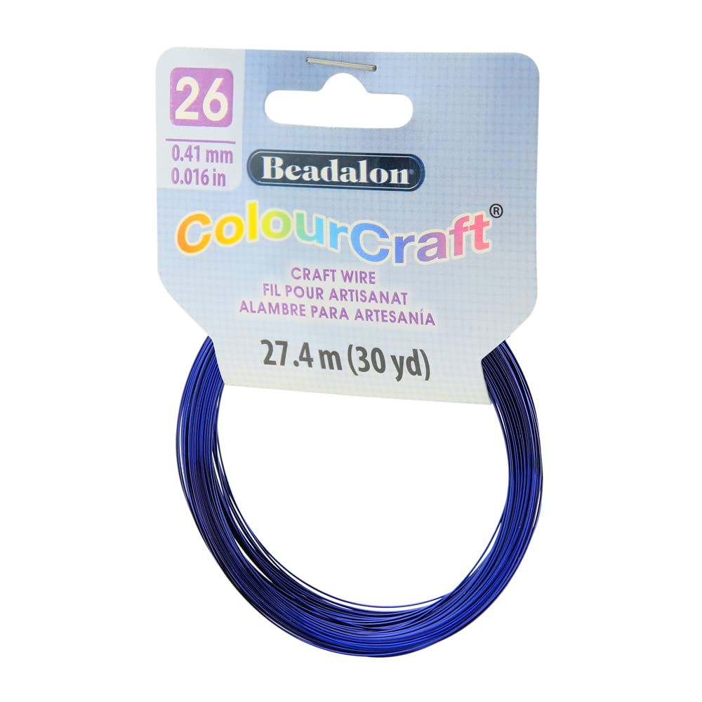 Cable de cobre Beadalon azul oscuro calibre 26 de 0,40 mm para bisutería en bobina de 90 pies 6