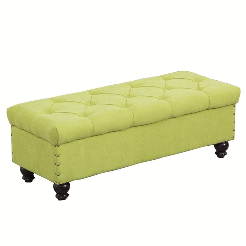 Pouf rectangulaire avec casier de rangement grand volume et assise 150 kg
