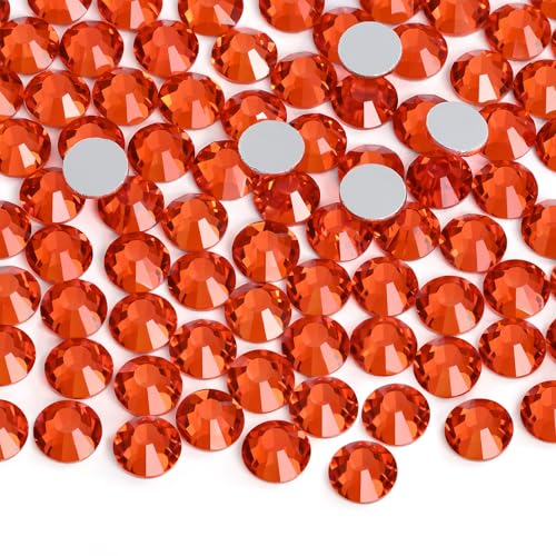 Image of Jollin Glue Fix Crystal Flatback Rhinestones Glass Diamantes Gems for Crafting Nail Art Crafts Decorations Clothes Shoes 1.6mm (ss4 2880pcs, Lt Siam)