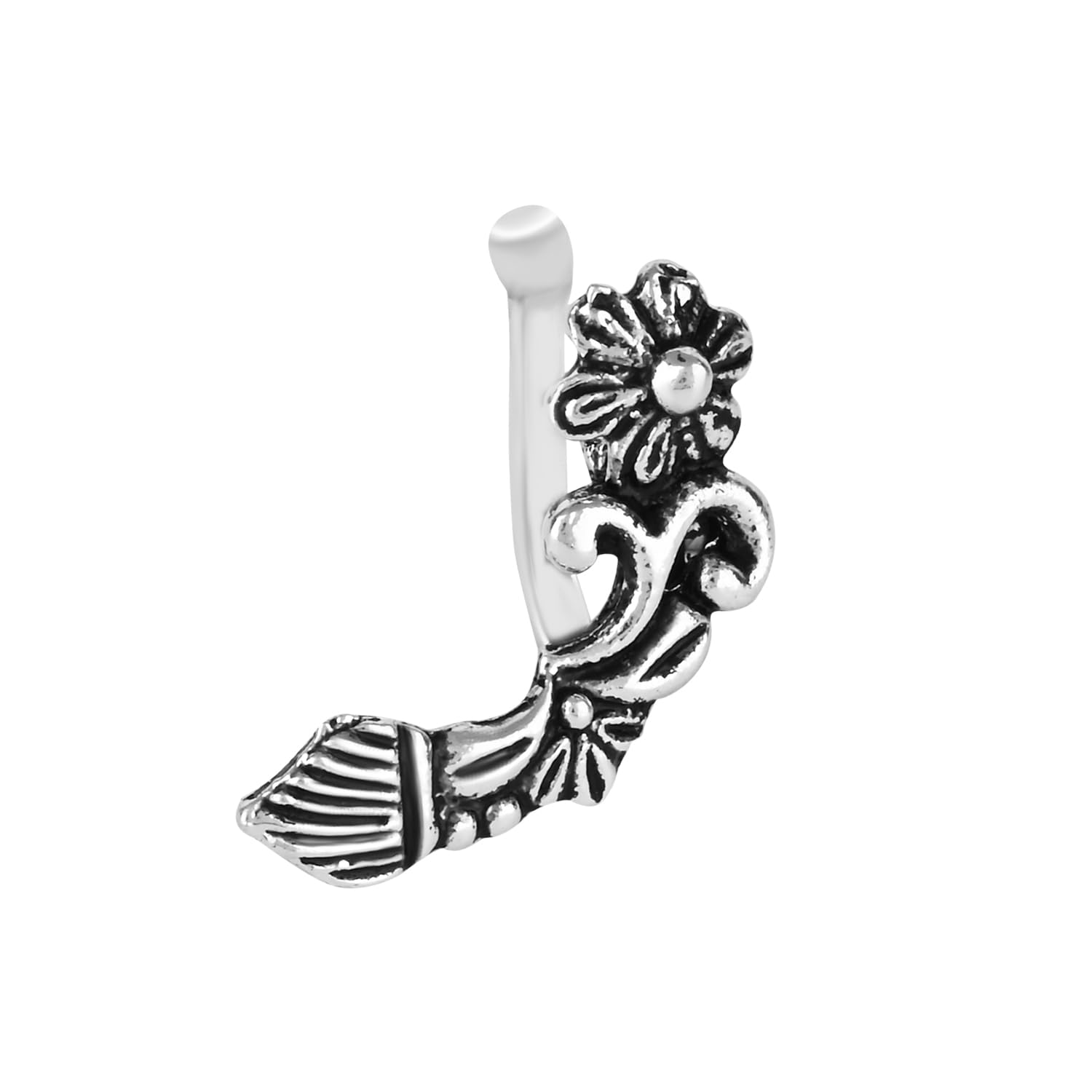 I Jewels Navratri Silver Oxidized Without Piercing Pressing Type Nosepins for women (Style-2) (B0DDH4STQV) Amazon Price History, Amazon Price Tracker