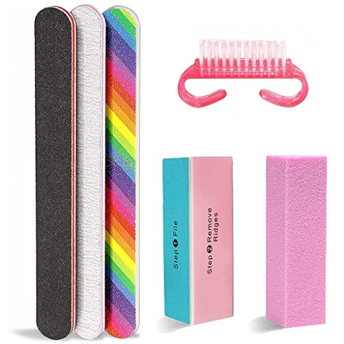 MAYCREATE® Nail Files Nail Buffers Set Professional Double Sided Emery Nail Shaper Strips Manicure Tools Kit, 100/180 Grit Nail Art Care Buffer Block for Home Salons Use