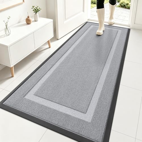 OLANLY Front Door Mat Outside 71x23, All-Season Heavy-Duty Rubber Doormat