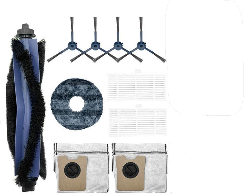 10Pcs Sweeping Robot Kit for Omni C20 Vacuum Cleaner Kit with 1 Main Brush,4 Side Brushes,2 Filters,2 Dust Bags,1 Rag