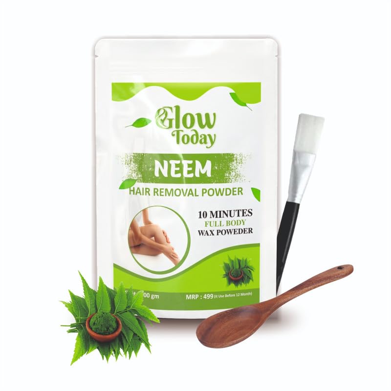 GLOW TODAY Hair Removal Wax Powder Neem Hair Removal Herbal Wax Powder | 10 Mins Painless Herbal Wax Powder all Skin Types Hands, Legs, Underarms, Bikini & Intimate Area, women, 100 gm (B0D9KF4T9C) Amazon Price History, Amazon Price Tracker