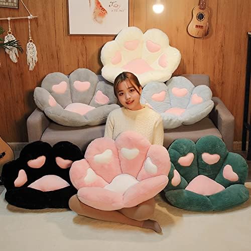 Miniatura 8 de Ditucu Cojín Kawaii de pata de gato, 27.5 x 23.6 pulgadas, lindo cojín de asiento en forma de corazón, cómodo sofá perezoso, almohada de suelo para