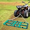 Garvee Driveway Drag Harrow 4 FT Width, Heavy-Duty Tow Behind Drag Harrow,Grader Landscape Power Rake for ATV, UTV, Tractor, Mower, Tow Behind Yard Lawn Leveling Tool with 6 FT Chain?Green