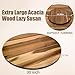 30'' Acacia Wooden Lazy Susan with 360 Rotation for Dining Table Top,Extra Large Wooden Serving Tray with Heavy Duty Rotating Wheel for Kitchen,Dining Table
