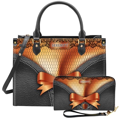 Personalized Leather Handbag For Black African Women – Matching Purse and Wallet Set – Christmas Gift for Melanin Woman