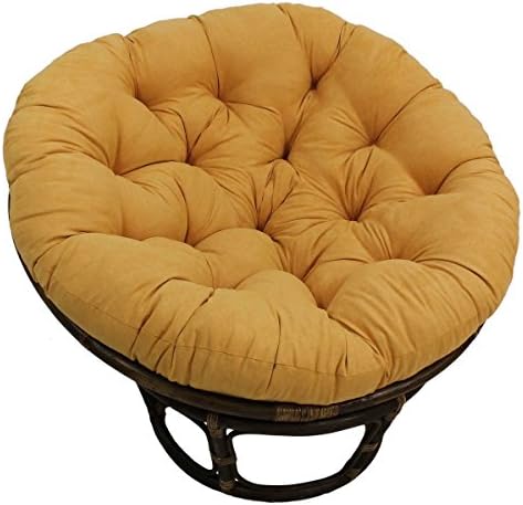 American Rattan Papasan Chair with Gold 100% Polyester Cushion - Adult Size