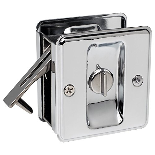 Cerradura para puerta corrediza, privacidad, latón macizo, 2 1/2 pulg x 2 3/4 pulg miniatura 1