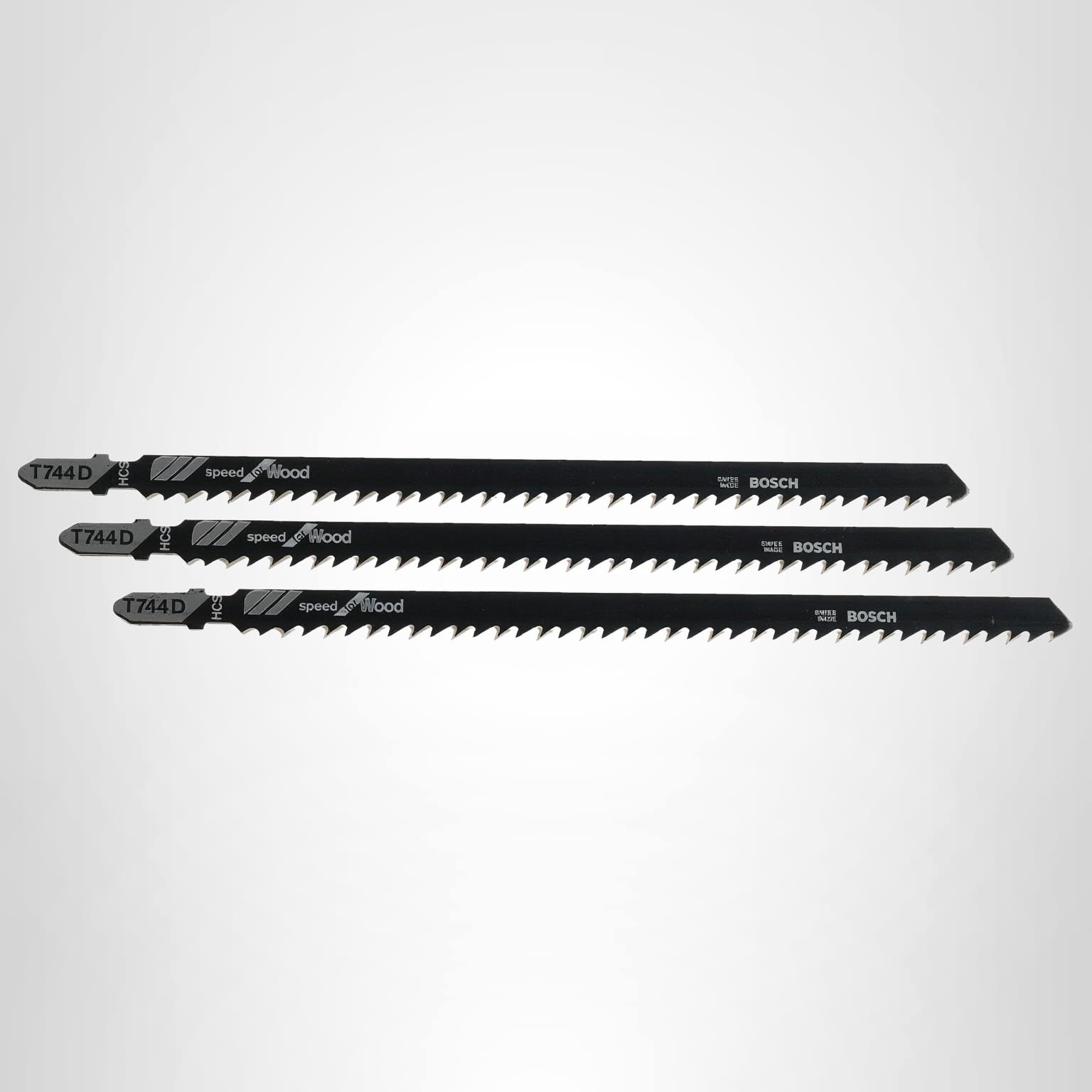 BOSCH T744D3 3-Piece 6 In. 7 TPI Speed for Wood T-Shank Jig Saw