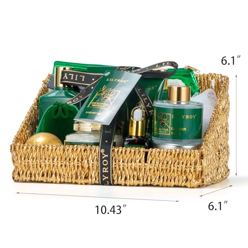 Image of Eucalyptus Spa Bath Gift Set, 15Pcs Premium Spa Gift Baskets for Women & Men
