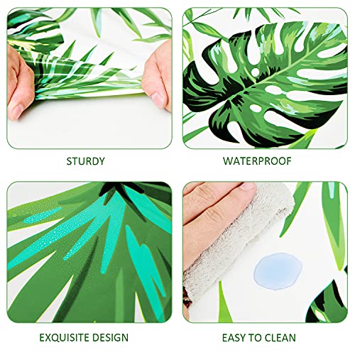 2Pcs Monstera Leaf Table Cover Tropical Leaf Tablecloth Palm Leaves Table Cover Hawaiian Luau Tablecloth Tropical Rectangular Waterproof Table Cover For Spring Summer Dining Room Decor #TOP1