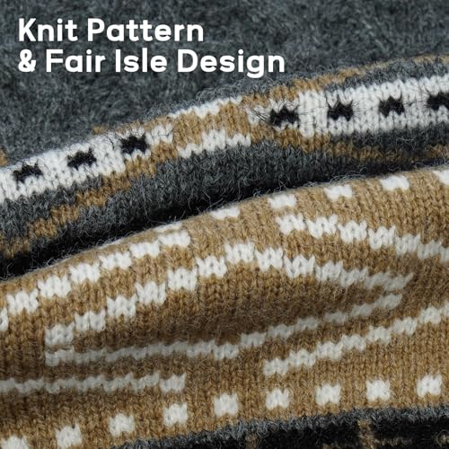 Hjumarayan Hundepullover Große Hunde - Fair Isle Pullover Hund mit Geschirr Öffnung, Weihnachtspullover Elastisch Hundepulli Winter Sweater für Windhund, Border Collie, Grau XL