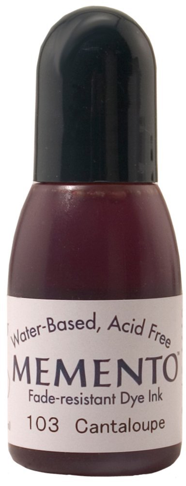 Tsukineko1/2 Fluid Ounce Memento Fade-Resistant Water-Based Dye Inker, Cantaloupe