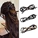 3pcs Bow Hair Clips Leather Bow Twist Clip Flat Hair Clips with Bow Non-Slip Hair Bow Barrettes Fashion Duckbill Clip Elegant Hair Accessories for Women Girls