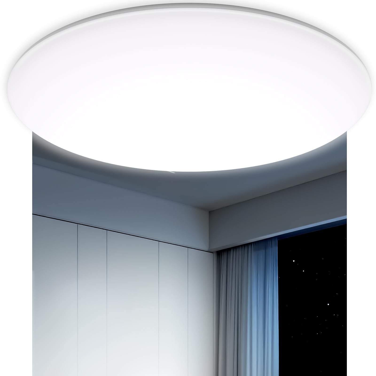Swoieltr Cold White Led Flush Ceiling Light, 2800Lm 24W 6500K Ufo Design Bathroom Light Ip54 Waterproof Ultra Thin For Bedroom Living Room Indoor Home Lighting, Ø30cm Cold