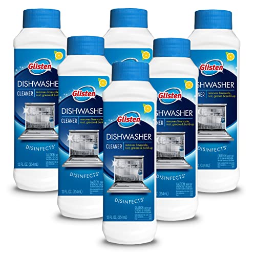 Glisten Dishwasher Cleaner & Disinfectant, Removes Limescale, Rust, Grease and Buildup, All-Natural, Fresh Lemon, Pack of 6 Glisten Dishwasher Cleaner & Disinfectant, Removes Limescale, Rust, Grease and Buildup, All-Natural, Fresh Lemon, Pack of 6