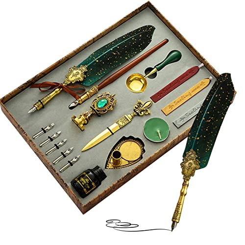 caneta Quill, Kit caneta mergulho caligrafia vintage, caneta pena inclui caneta imersão pena, pontas