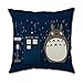 Tardis Dr Who Totoro Pillow Covers (18x18 inch one side)