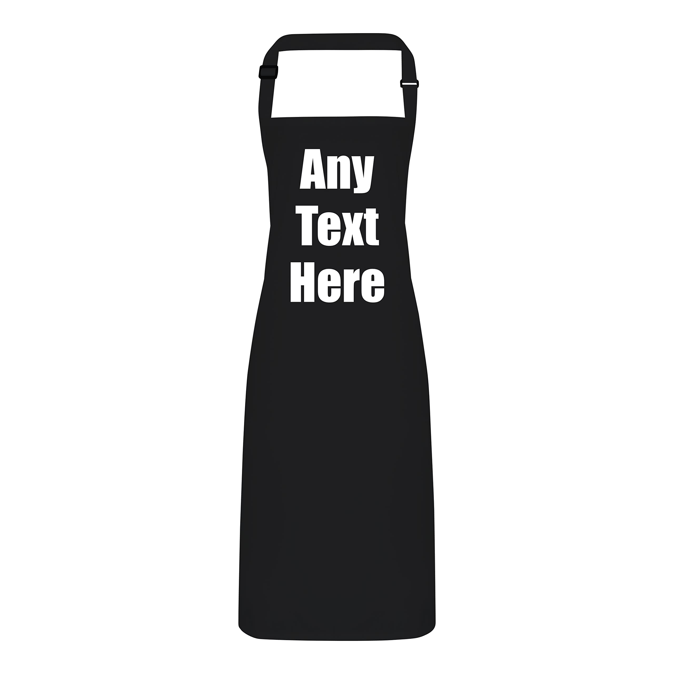 PIXPRINT Personalised Any Text Apron. Any Colour. Head Chef Cook Bake BBQ Custom Print. Choose Font (Black)