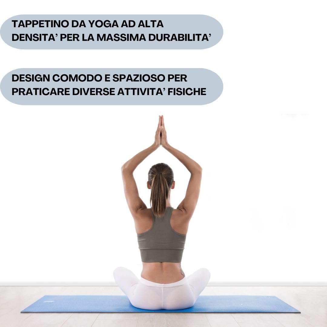 Tappetino Yoga TPE Ecologico 180x61cm - Doppio Strato Antiscivolo Con Custodia - Foto 7