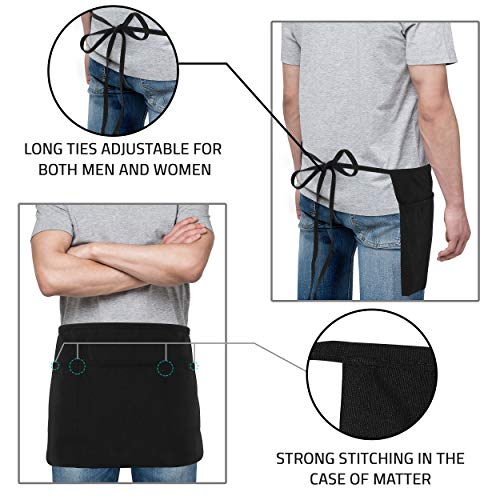 Utopia Wear 12 Pack Server Apron with 3 Pockets, Waist Apron for Waiter Waitress, 12 Inches4