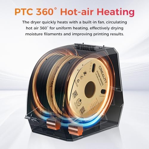 Creality Offiziell 2 Rollen 3D Drucker Filament Trockner, Space Pi Filament trockner Plus with 360° Heating, 2KG Upgraded Filament Trockner Box Support PLA ABS PETG TPU 1.75/2.85mm