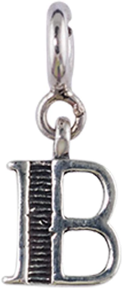 FOURSEVENJewellery 925 Sterling Silver English Alphabet Letter Charm Pendant, Fits in Bracelet and Chain for Men and Women