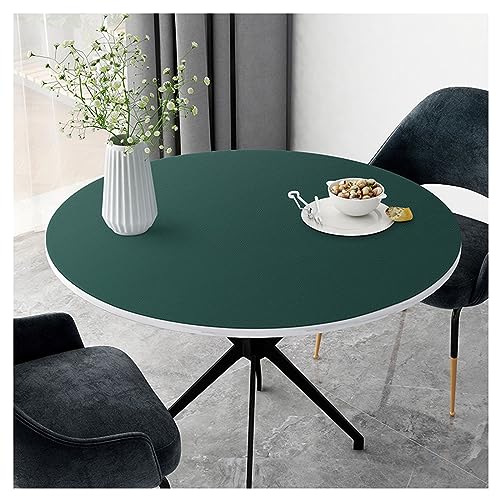 Nappe ronde en similicuir vert 50 cm imperméable pour table