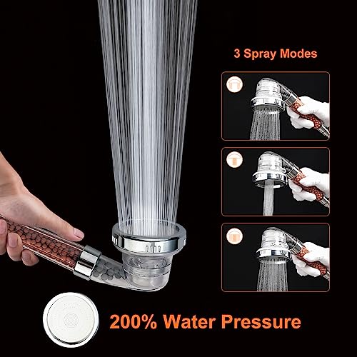 Ibergrif M22025 3-Mode Shower Head with Hard Water Filter - Image 3