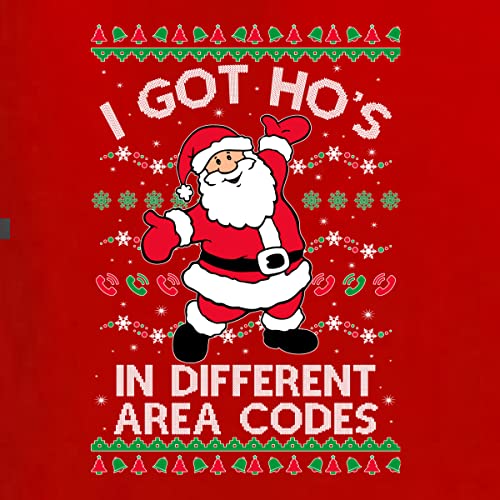 Wild Bobby I Got Ho's in Different Area Codes Funny Santa Xmas Ugly Christmas Suéter unissex gola r