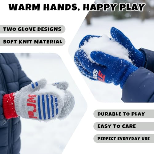 Image of PJ Masks Winter Hat and 2 Pair of Gloves or Mittens Set (Age 2-7)