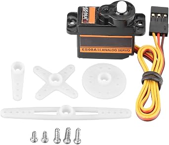 EMAX ES08AII Micro Servo, High Sensitivity Analog Servo for RC, Ultra Sensitive with 1.8kg/cm Stall Torque, Shock Resistant Design, Lightweight and Low Noise, with 23cm Cone