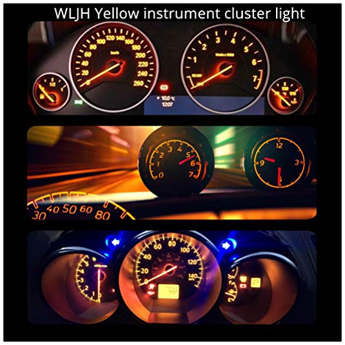 Image of WLJH Yellow Dimmable LED Dash Gauge Kit for 1987-1991 Jeep Wrangler | 3030 SMD, 100lm, Plug and Play, Cluster Speedometer and Indicator Backlight, with Twist Sockets, 8-Pack