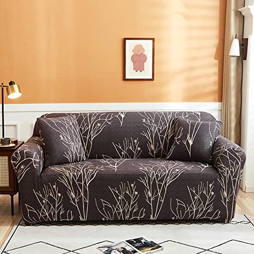 Funda de sofá con diseño de árbol para salones modernos protector elástico lavable negro 3