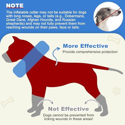 Image of BARKLESS Soft Dog Donut Collar, French Bulldog Inflatable Alternative Cone Collar After Surgery to Stop Licking, Adjustable Protective Surgical Pillow Cone for Large Medium Small Dogs
