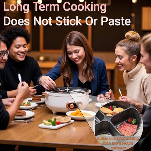 Olla Eléctrica Multifuncional 4 Divisiones, 7L, Antiadherente, 2000W miniatura 2