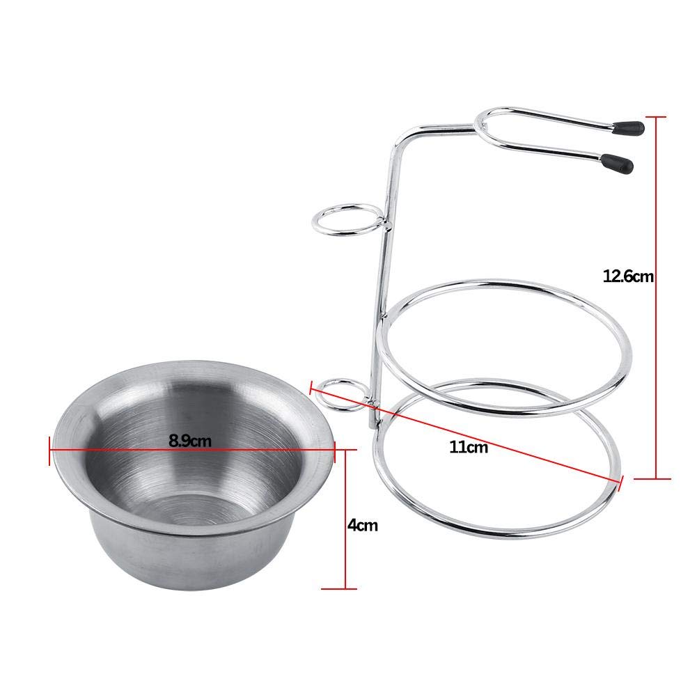 Supporto per set da barba 2 in 1, Set da Barba Uomo 2 in 1, Kit di strumenti per la rasatura da uomo, supporto per pennello da barba in acciaio inossidabile e ciotola per tazza di sapone