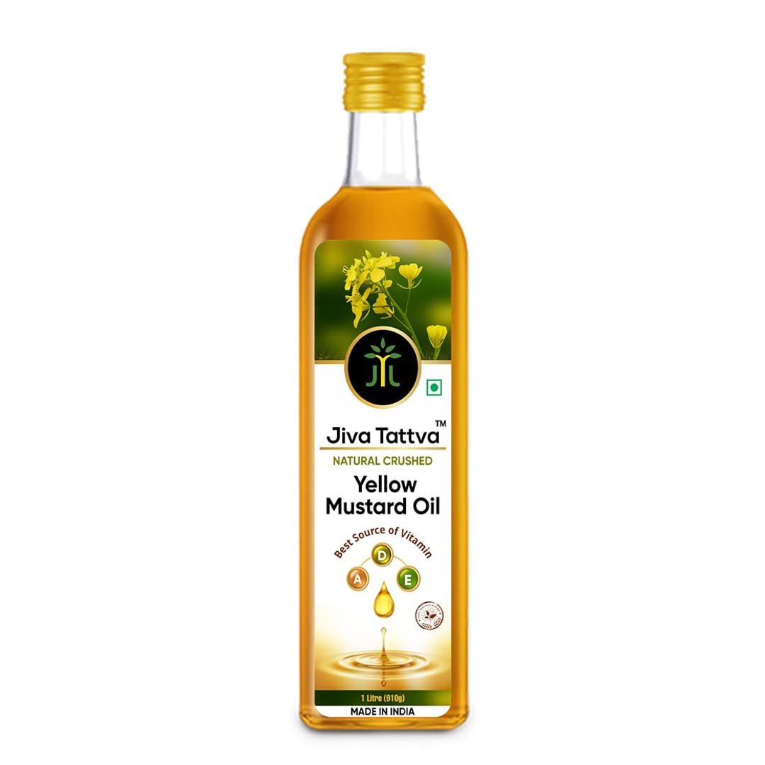 Jiva Tattva Premium Yellow Mustard Oil |1 Litre Pack | 100% Pure & Natural Sarson Oil | Cholesterol-Free Cooking Oil | Mustard Oil For Cooking (B0BW4GBSNK) Amazon Price History, Amazon Price Tracker