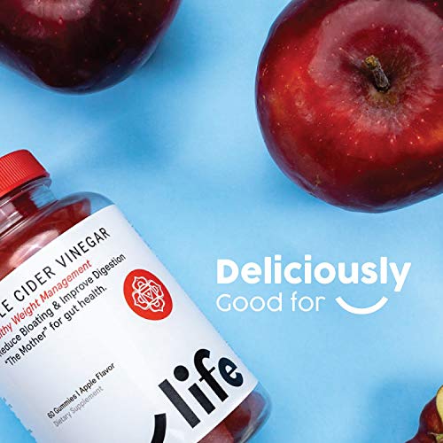 image for Organic Apple Cider Vinegar Gummies 1000mg (with The Mother) by Ulife 